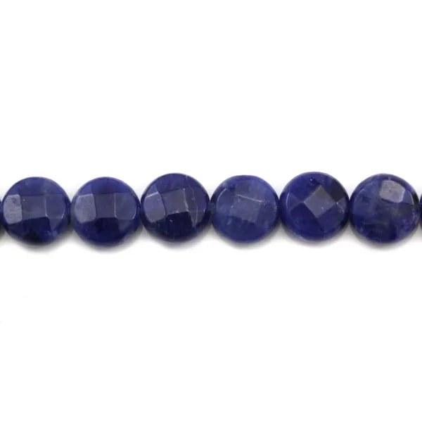 Sodalite rond plat facetté 8mm x 4pcs.