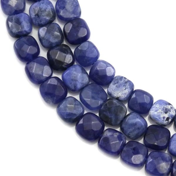 Sodalite carré facette 6mm x 40cm