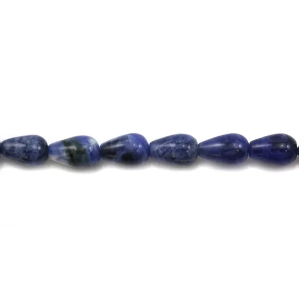 Jade colored Blue Flat drop faceted  12x15mm x 1pc