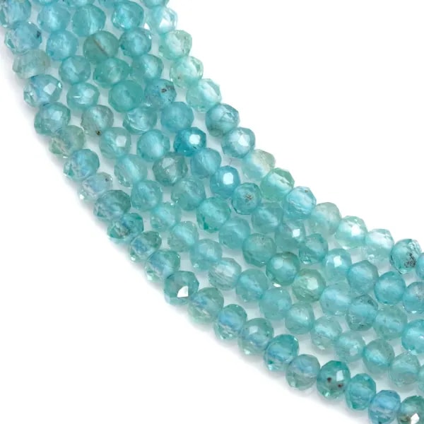 Apatite rondelle facettée sur fil 3-4mm x 40cm