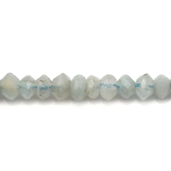 Aigue marine rondelle facette 3x5mm x 10pcs