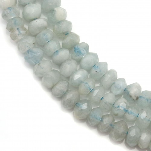 Aigue marine rondelle facette 3x5mm x 40cm