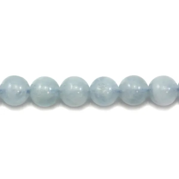 Aigue-Marine Rond 6mm x 5 perles
