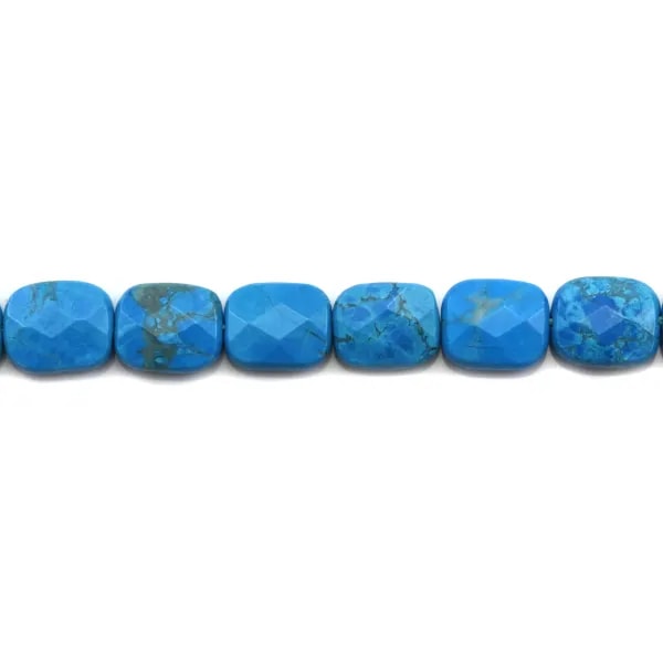 Turquoise reconstituted faceted rectangle 8x10mm x 5pcs