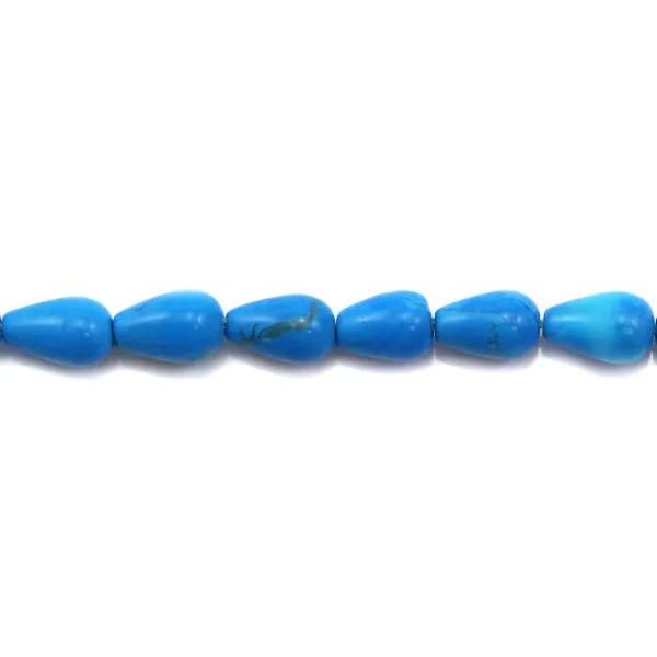 Turquoise reconstitué goutte 5x8mm x 40cm