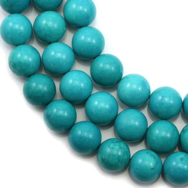 Turquoise traité verte ronde 12mm x 40cm