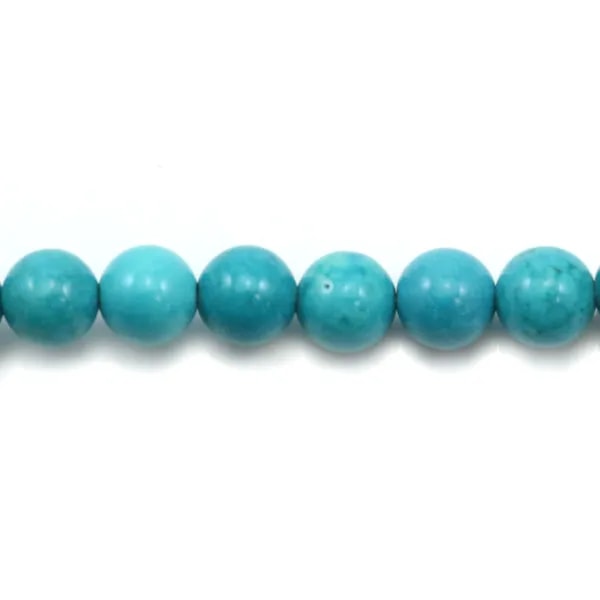 Turquoise traité verte ronde 6mm x 10pcs