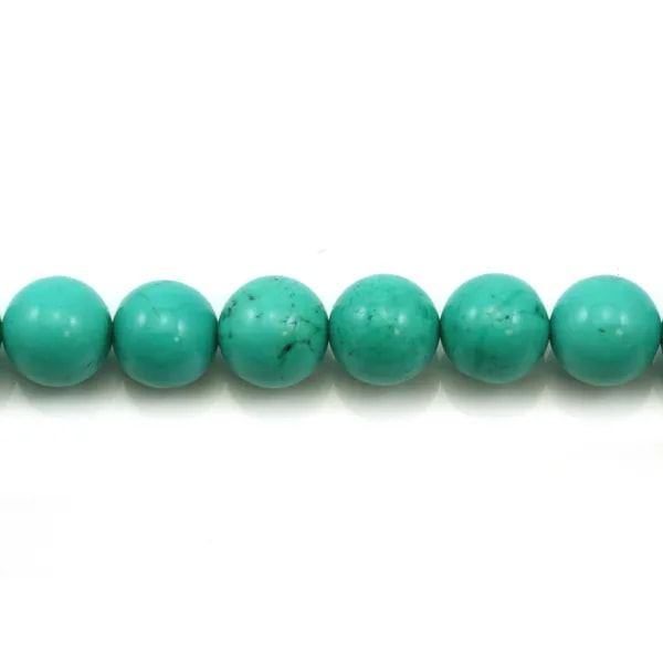 Turquoise traité verte ronde 14mm x 2pcs