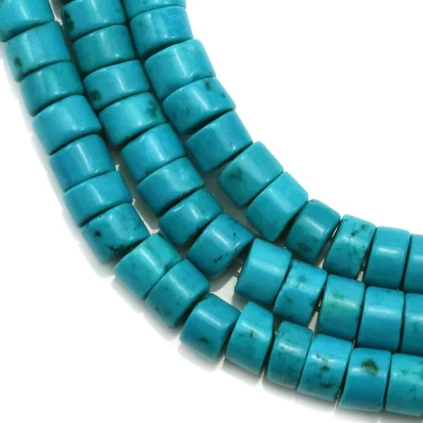 Turquoise reconstitué, en forme de rondelle 3x4mm x 40cm