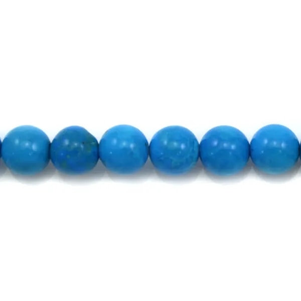 Turquoise  reconstitué  Ronde 6mm x 10 pcs