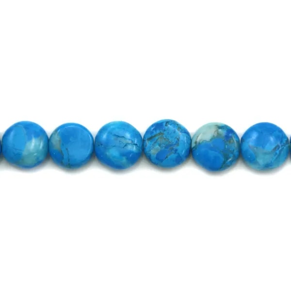 Turquoise reconstituée ronde plate 8mm x 40cm