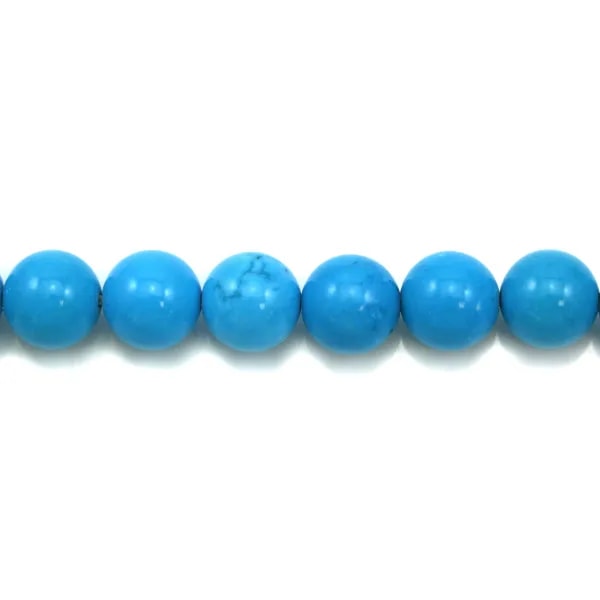 Turquoise  reconstitué  Ronde 12mm x 40cm