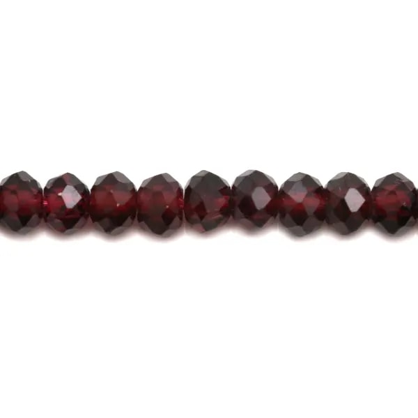 Grenat Rondelle Facette 6mm x 10 pcs