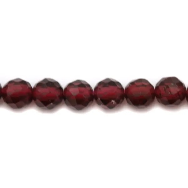 Grenat  Ronde facette 3mm  x 10pcs