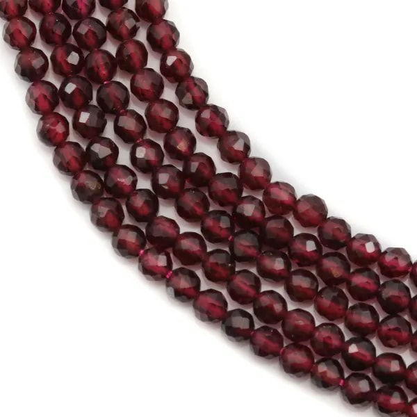Grenat Rond Facette 3mm x 35cm 
