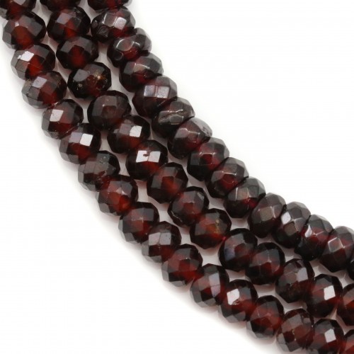Grenat rondelle facette 3x5mm x 40cm