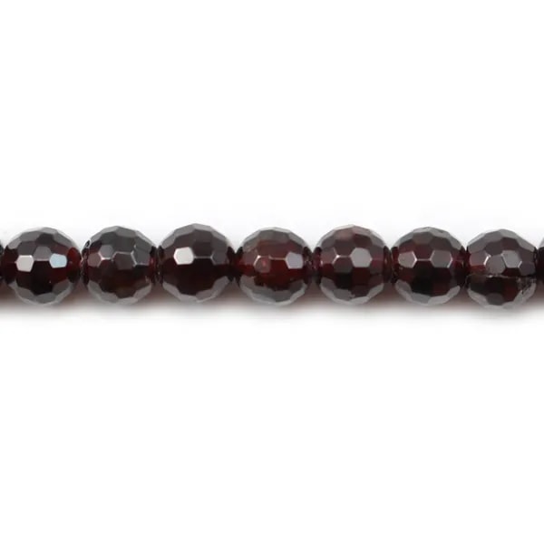 Grenat Rond Facette  4mm x 10pcs