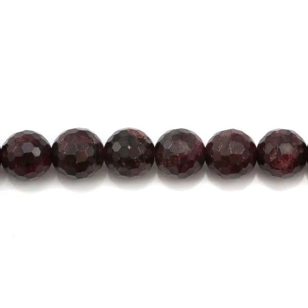 Grenat Rond Facette  4mm x 10pcs