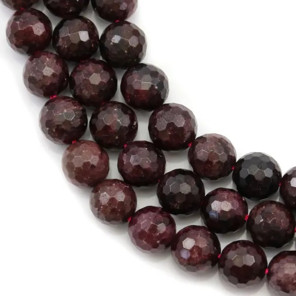 Grenat Rond Facette 10mm x 40cm