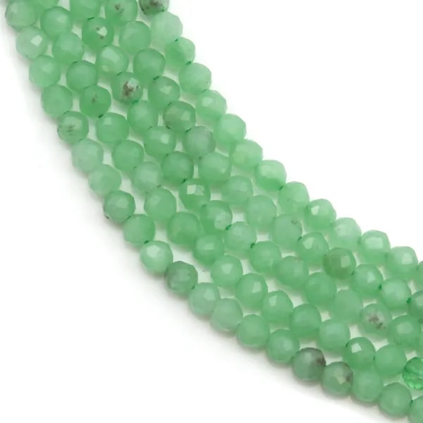 Angélite verte ronde facetté 2mm x 41cm