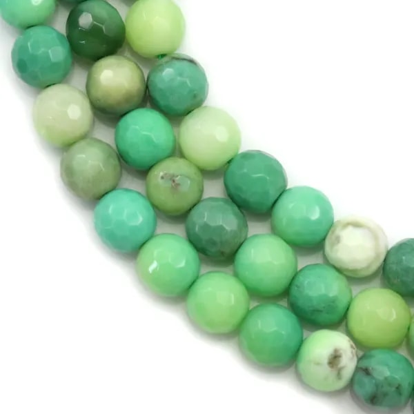 Agate d'herbe verte ronde facette 6mm x 40cm