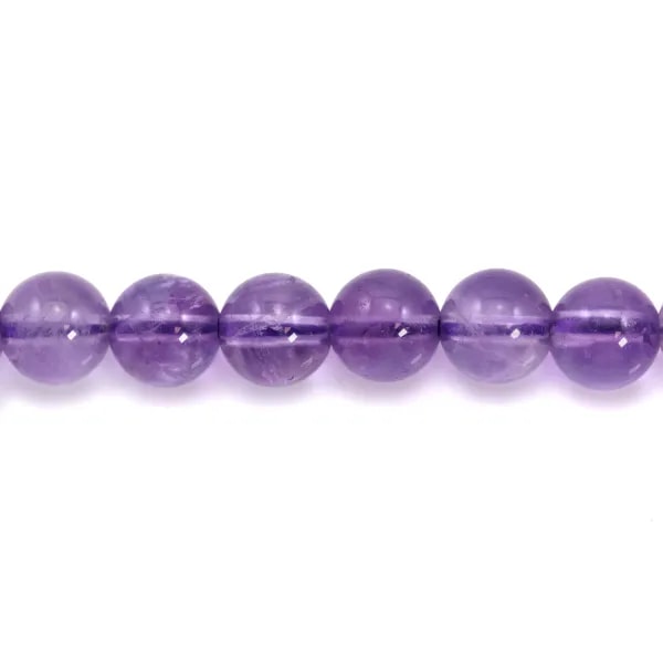 Améthyste claire de forme ronde 6mm x 8 pcs