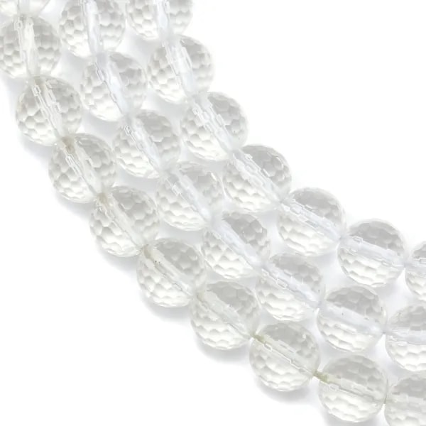 Cristal de roche Ronde Facette 6mm x 40cm