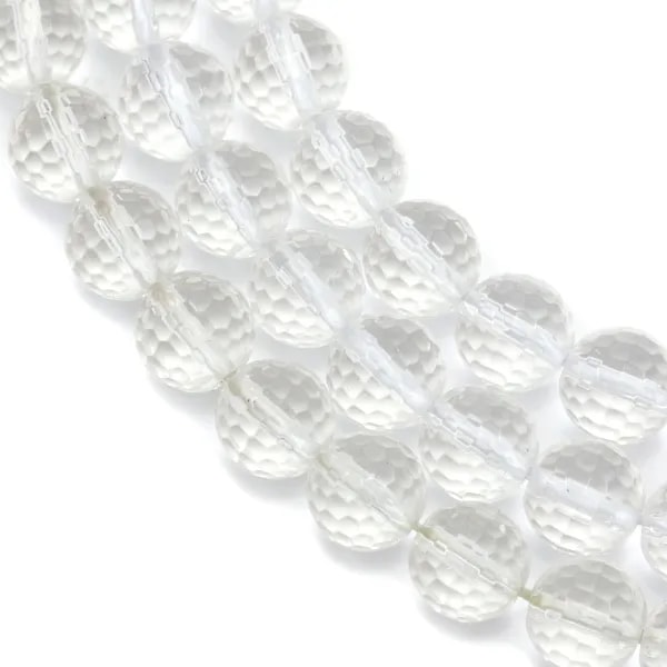 Cristal de roche Ronde Facette 8mm x 40cm