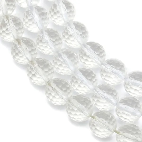 Cristal de roche Ronde Facette 10mm x 40cm