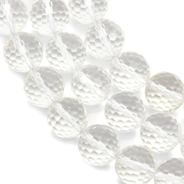 Rock Crystal Quartz Faceted Round 16mm x 40cm