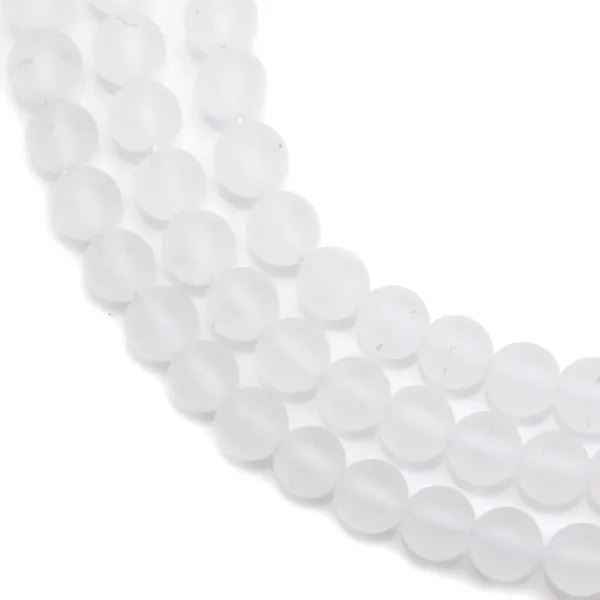Cristal de roche ronde matte 4mm x 40cm