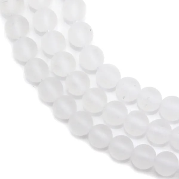 Cristal de roche ronde matte 6mm x 40cm