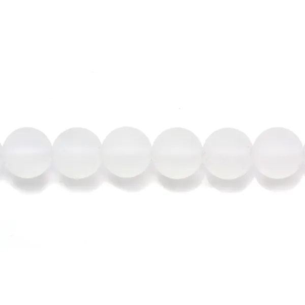Cristal de roche ronde matte 6mm x 14pcs.