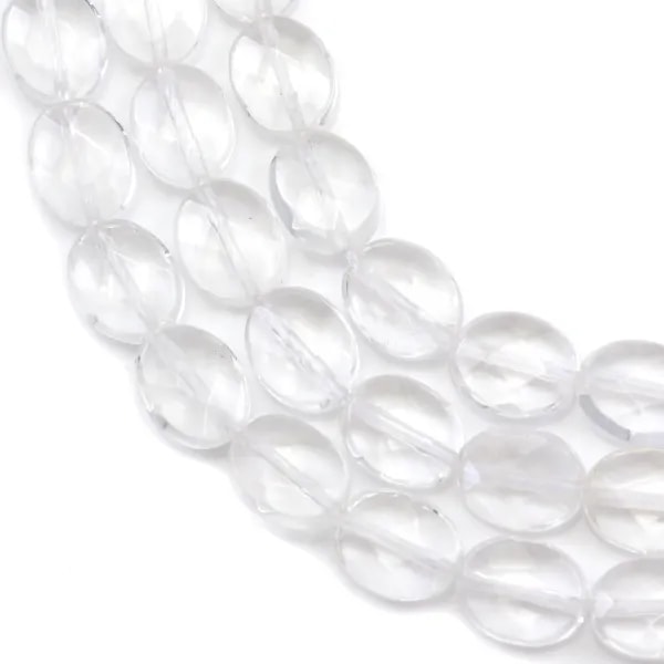 Cristal de roche Ovale Facette 8x10mm x 40cm