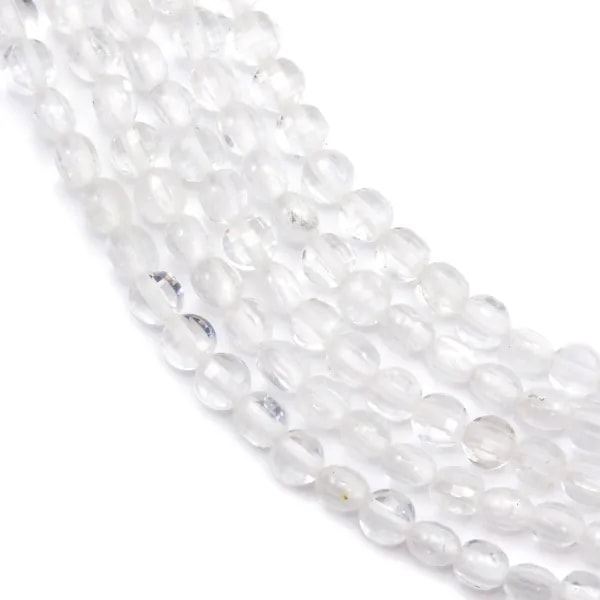 Cristal de roche rond plat facette 2mm x 40cm