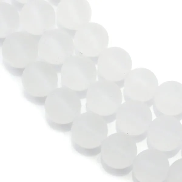 Cristal de roche ronde matte 10mm x 40cm