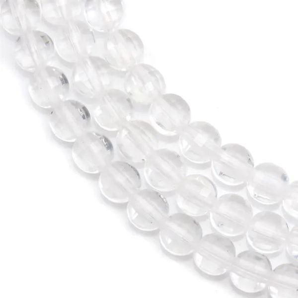 Cristal de roche transparent, de forme ronde plate facetté, 4.5mm x 38cm