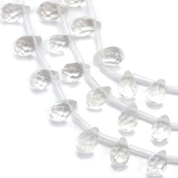Rock Crystal Quartz Faceted Teardrop 6x9mm x 40cm
