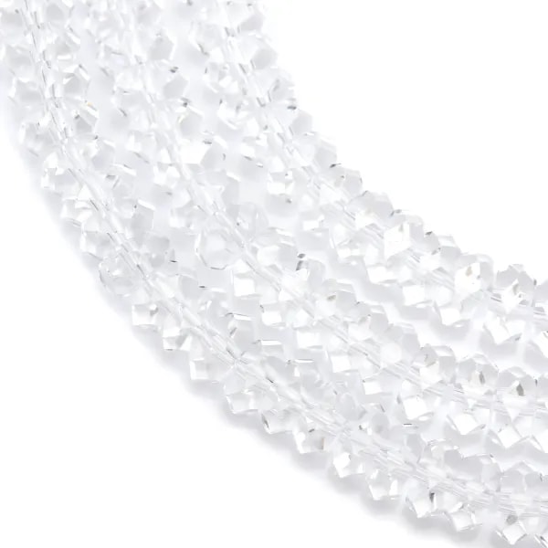 Cristal de roche rondelle facette 4x7mm x 40cm