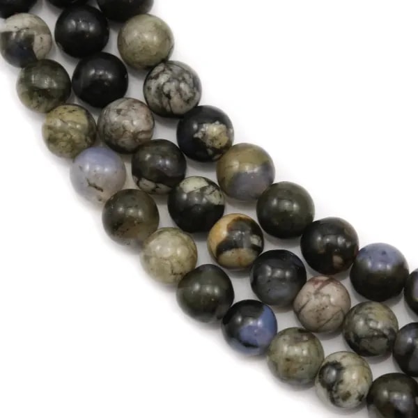 Opal grise ronde 4mm x 40cm