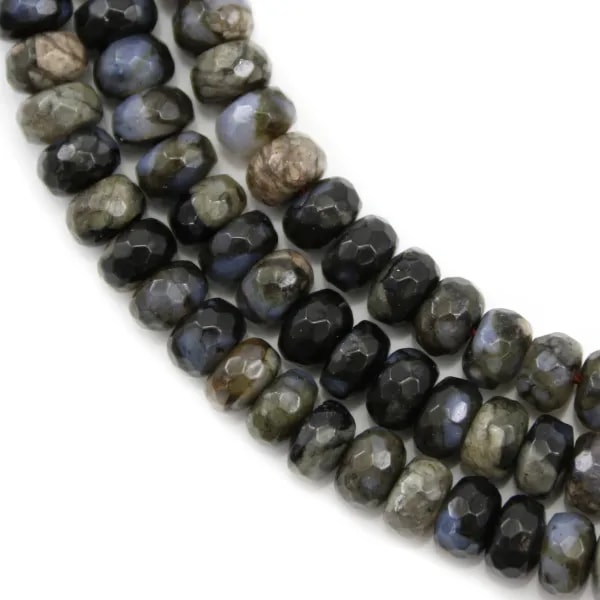 Opal grise rondelle facette 4x6mm x 40cm
