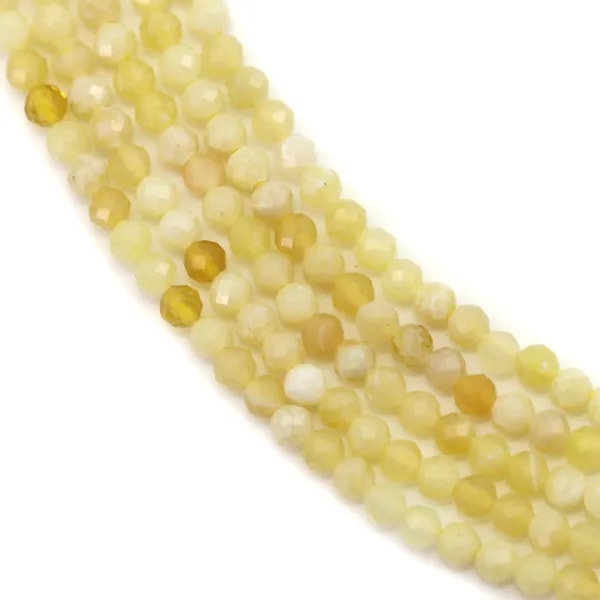 Opale jaune rond facette 2mm x 40cm