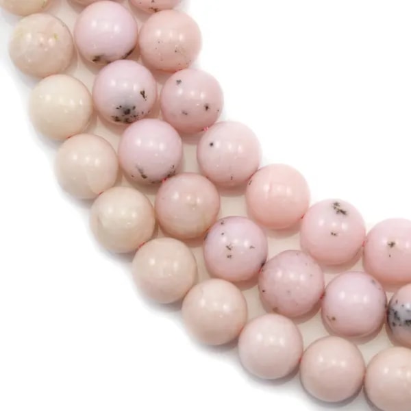 Opale rose pâle rond 10mm x 40cm