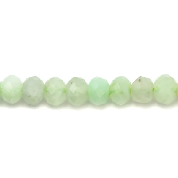 Opale vert rondelle facette 2x3mm x 40cm