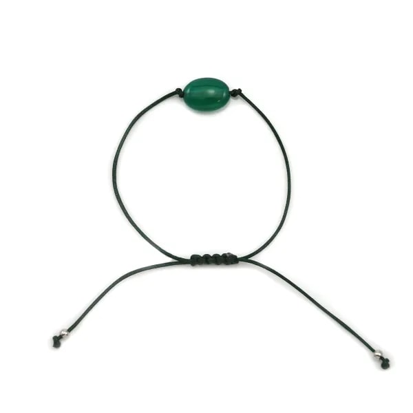 Bracelet cordon Agate verte