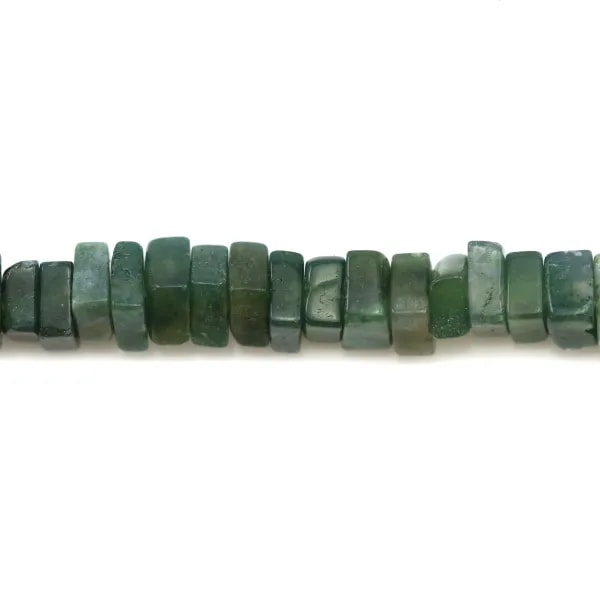 Agate mousse, en forme de rondelle carré, 2.5 * 4.5mm x 40cm