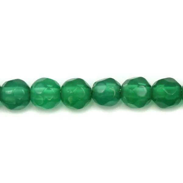 Agate vert rond facette 4mm x  10 pcs 