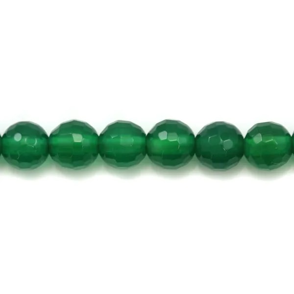 Agate vert rond facette 6mm x 5 pcs