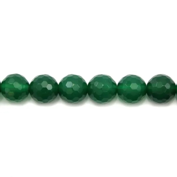 Agate vert rond facette 10mm x 4 pcs