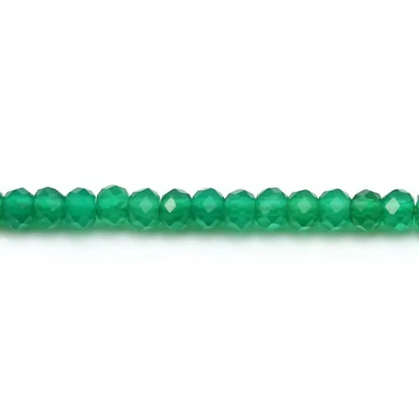 Agate verte rondelle facettée 2x3mm x 40cm